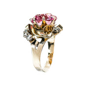 14ct Yellow Gold Created Pink Sapphire Ring