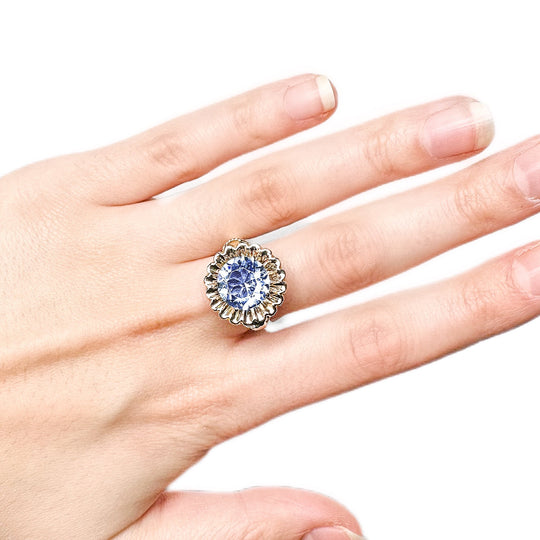 14ct Yellow Gold Simulated Topaz Ring