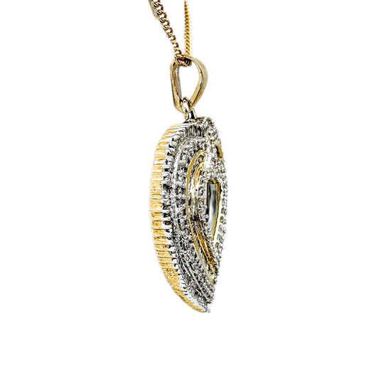 14ct Yellow Gold Diamond Heart Pendant