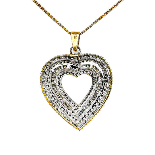 14ct Yellow Gold Diamond Heart Pendant