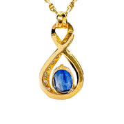 14ct Yellow Gold Sapphire & Diamond Pendant