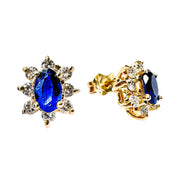 14ct Yellow Gold Sapphire & Diamond Earrings