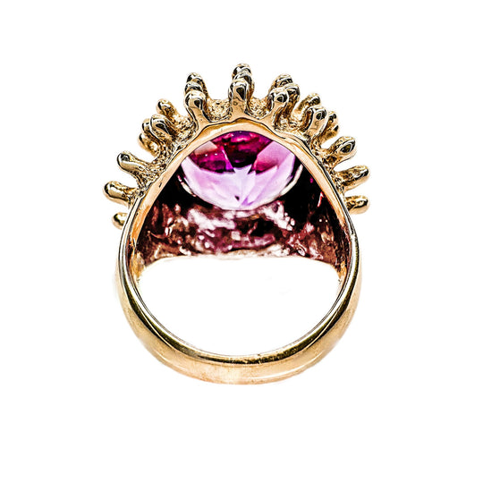 14ct Yellow Gold Sputnik Amethyst Ring