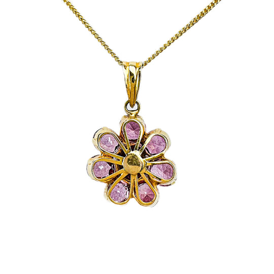 Yellow Gold Spinel Pink Pendant