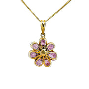 Yellow Gold Spinel Pink Pendant