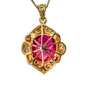 Yellow Gold Spinel & Diamond Pendant