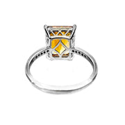 18ct White Gold Citrine Diamond Ring