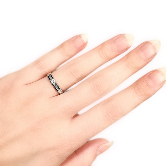 18ct White Gold Diamond Band