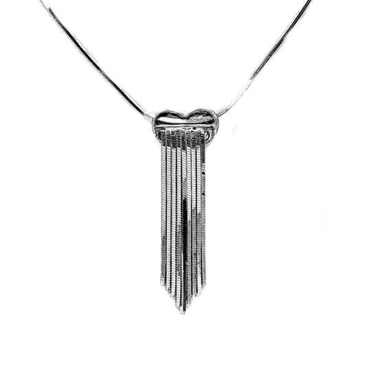 18ct White Gold Heart Necklace