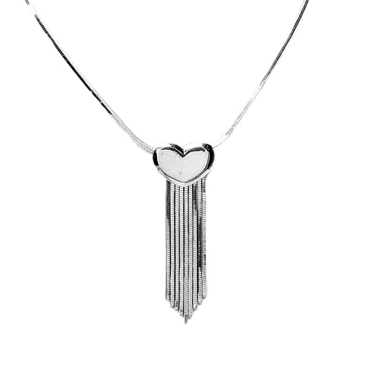 18ct White Gold Heart Necklace