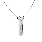 18ct White Gold Heart Necklace