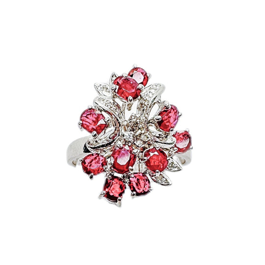 18ct White Gold Ruby & Diamond Ring