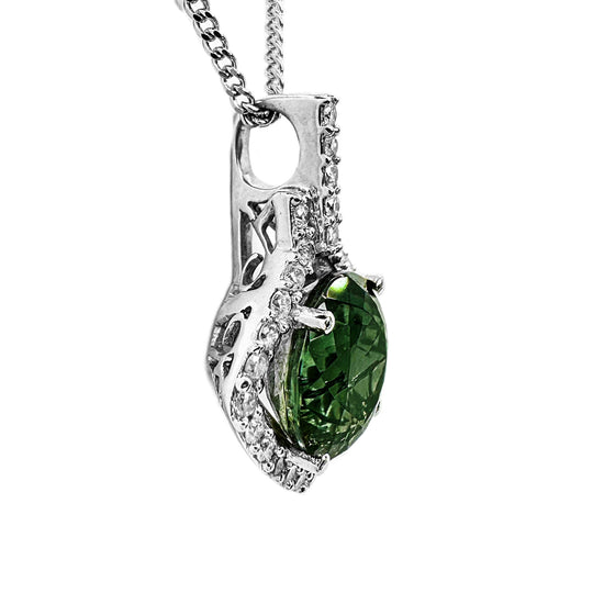 18ct White Gold Tourmaline Pendant
