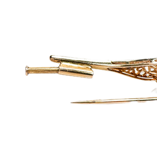 18ct White & Yellow Gold Diamond Brooch