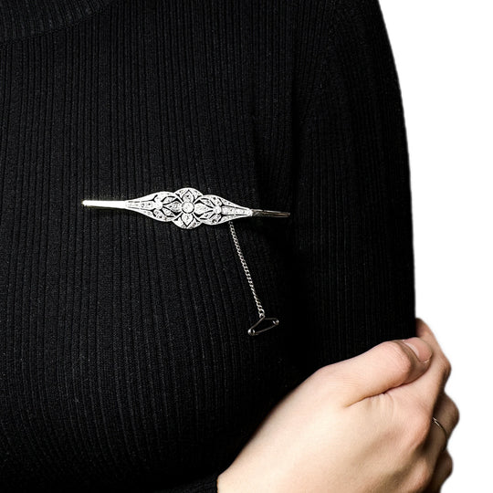 18ct White & Yellow Gold Diamond Brooch