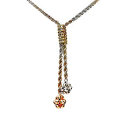 18ct White, Yellow & Rose Gold Rope Necklace