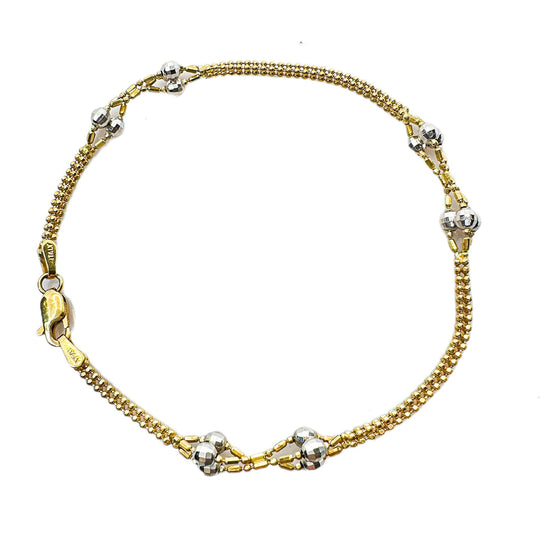 18ct Yellow & White Gold Ball Bracelet