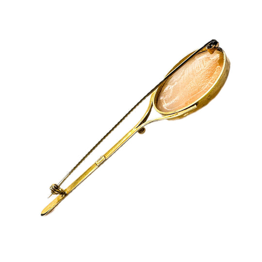 18ct Yellow Gold Cameo Pin