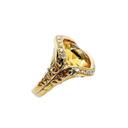 18ct Yellow Gold Citrine & Diamond Ring