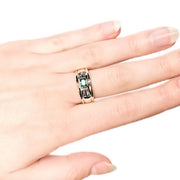 18ct Yellow Gold Created Emerald & Diamond Ring