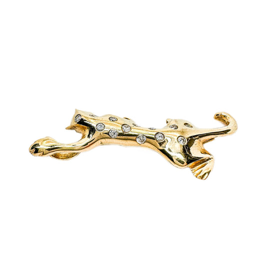 18ct Yellow Gold Cubic Zirconia Panther Pendant