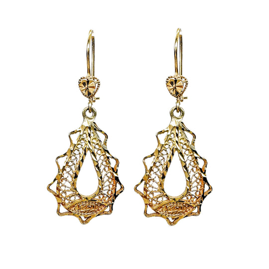 18ct Yellow Gold Dangle Drop Earrings