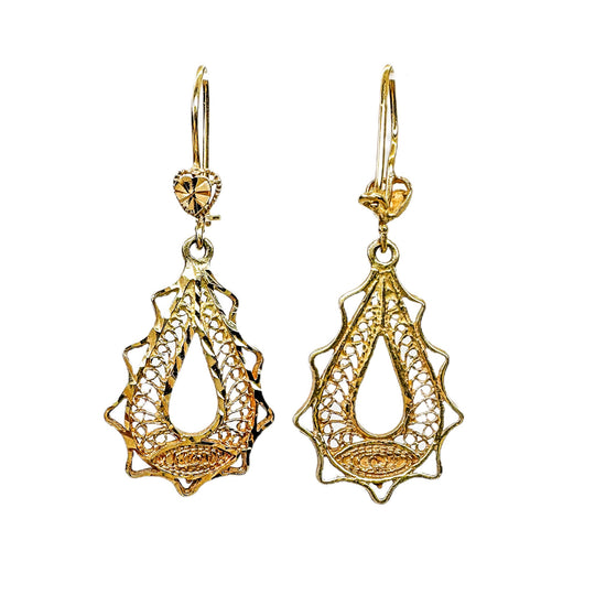 18ct Yellow Gold Dangle Drop Earrings