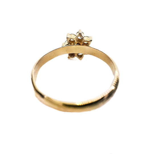 18ct Yellow Gold Diamond Flower Cluster Ring