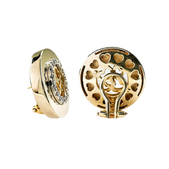 18ct Yellow Gold Diamond Heart Earrings