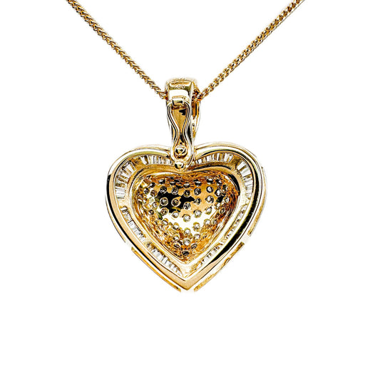 18ct Yellow Gold Diamond Heart Pendant