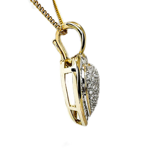 18ct Yellow Gold Diamond Heart Pendant