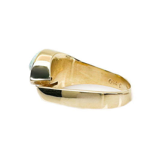 18ct Yellow Gold & Diamond Opal Ring