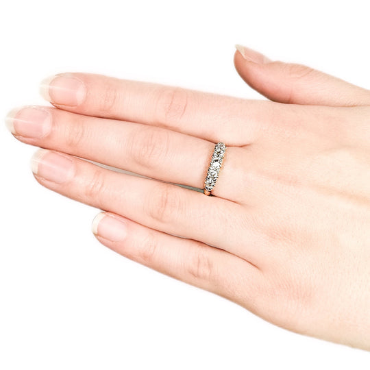 18ct Yellow Gold Ring with Five Diamonds