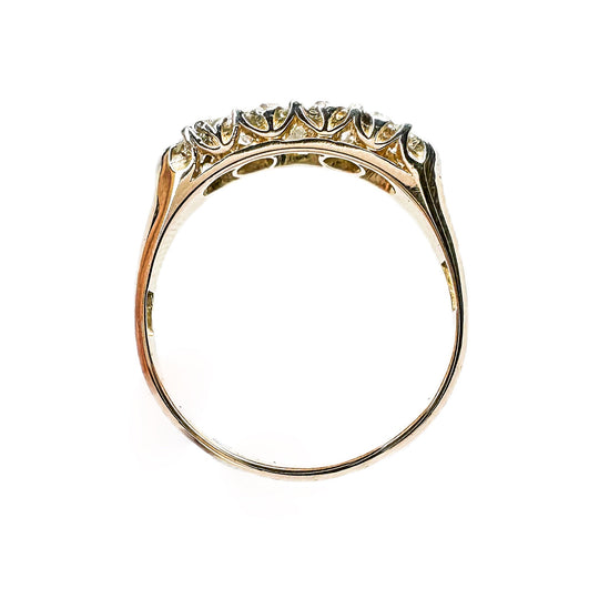 18ct Yellow Gold Ring with Five Diamonds
