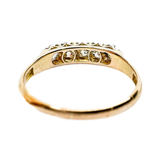 18ct Yellow Gold Ring with Five Diamonds