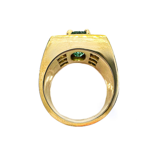 18ct Yellow Gold Emerald & Diamond Ring