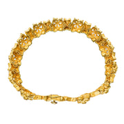 18ct Yellow Gold Fancy Flower Patterned Bracelet