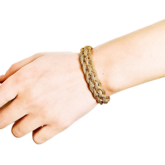 18ct Yellow Gold Vintage Braided Bracelet