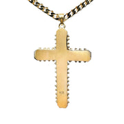 18ct Yellow Gold Cross with Centre Rose