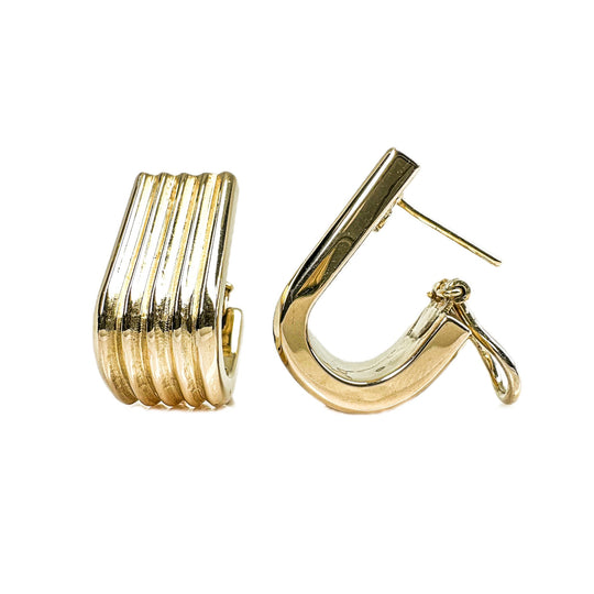 18ct Yellow Gold Ribbed Earrings