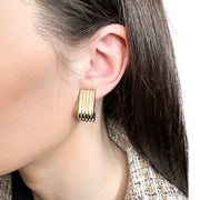18ct Yellow Gold Ribbed Earrings
