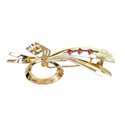 18ct Yellow Gold Ruby Brooch