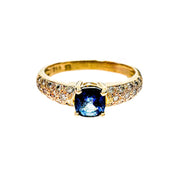18ct Yellow Gold Sapphire Diamond Ring