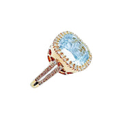 18ct Yellow Gold Topaz & Diamond Ring