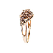 9ct Rose Gold Morganite & Diamond Ring