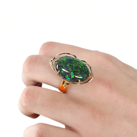9ct Yellow Gold Opal Matrix Ring