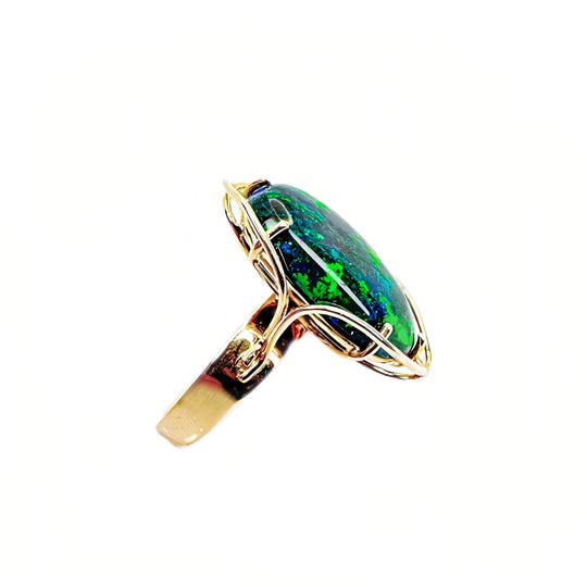 9ct Yellow Gold Opal Matrix Ring