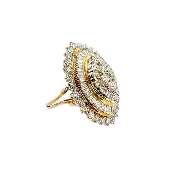 9ct Yellow Gold Diamond Cluster Ring
