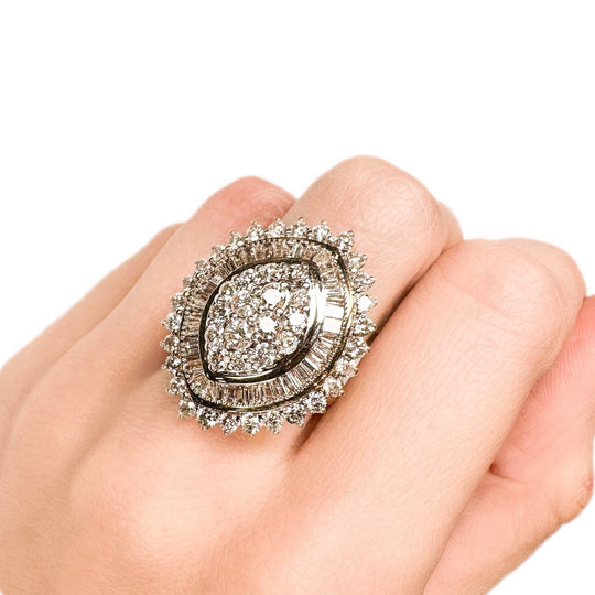 9ct Yellow Gold Diamond Cluster Ring