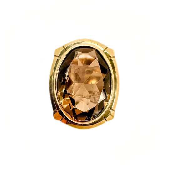 9ct Yellow Gold Smokey Quartz Ring